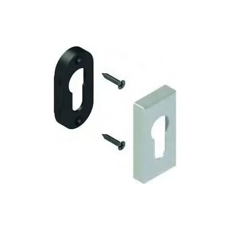 Béquille double pour menuiserie alu\pvc : Lignes Asia et Kora - Jeu de rosaces - Blanc 9016 mat