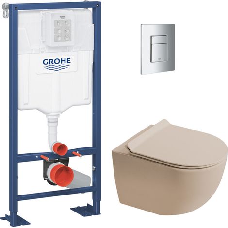 Solido pack WC bâti autoportant + WC suspendu sans bride Ceramia PixL avec abattant SoftClose + plaque (GRCEPXMOMT02FR-FS)