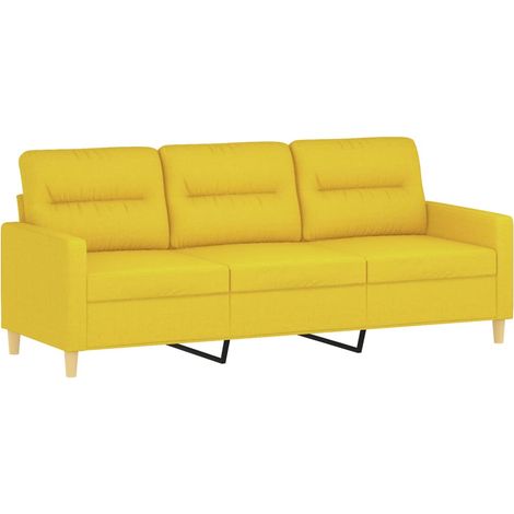 Canapé à 3 places,Sofa pour Salon,Banquette Jaune clair 180 cm Tissu CFW130171 (1/5)
