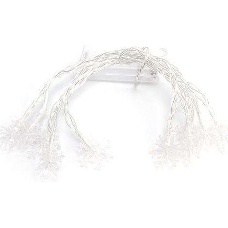 Guirnalda De Luces En Forma De Copo De Nieve - 6 M - 40 Led - Alimentación Por Pilas - Para Jardín Y Dormitorio (1/5)