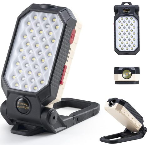 [French Days]Lampe de travail rechargeable 1000 lumens LED Lampe de travail avec crochet de support réglable à 170 ° Lampe d'inspection de torche magnétique pour réparation automobile Camping domestiq (1/5)