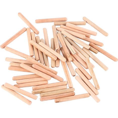 50 Stück genutete Holzdübel für Schubladen und Möbel (M6 x 50 mm) (1/5)