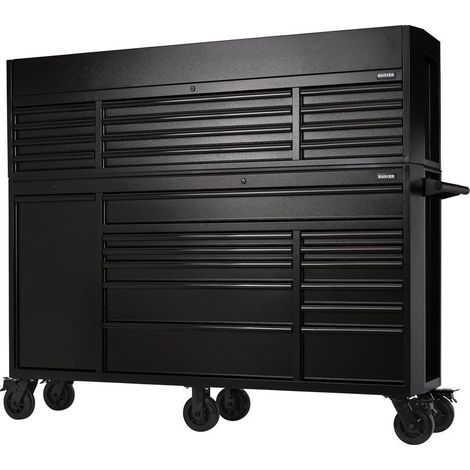 Draper 24253 BUNKER 25 Drawer Combined Roller Cabinet and Tool Chest, 72"", Black