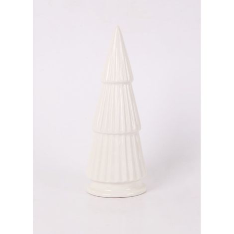 Dekofigur Baum Keramik 21 x 8 cm weiß Weihnachtscharaktere