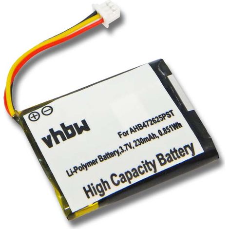 vhbw 1x batteria compatibile con Logitech H800 auricolari cuffie wireless (230mAh, 3,7V, Li-Poly) - Sostituisce 533-000067, AHB472625PST, L/N: 1109, L/N: 1110