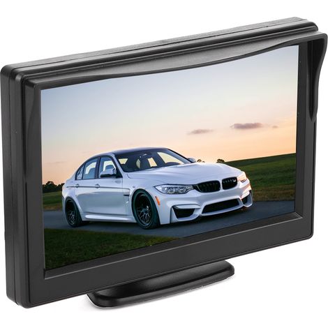 Écran TFT LCD 5 pouces pour voiture, 2 entrées vidéo, caméra étanche avec 8 LED vision nocturne (1/5)