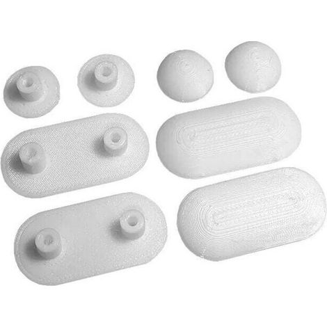 Kit tampon pour abattant - Lot de 4 + 4 tampons antichoc en caoutchouc pour abattant WC