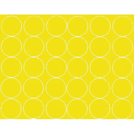 Autocollants ronds de 7 cm, pastilles, 30 pièces, jaune brillant