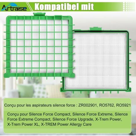 Filtro aspirapolvere compatibile Rowenta, 2 filtri HEPA per X-Trem Power XL/Allergy Care, Silence Force, ZR002901 (1/3)