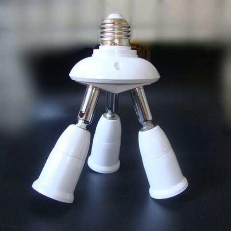 Adaptateur E27 3 en 1 avec douilles réglables 360° pour ampoules LED (1/4)