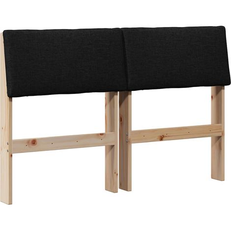Gepolstertes Kopfteil Schwarz 120 cm Massives Kiefernholz vidaXL