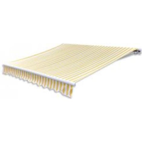 Auvent pliable motorisé 600 cm Jaune/blanc (1/4)