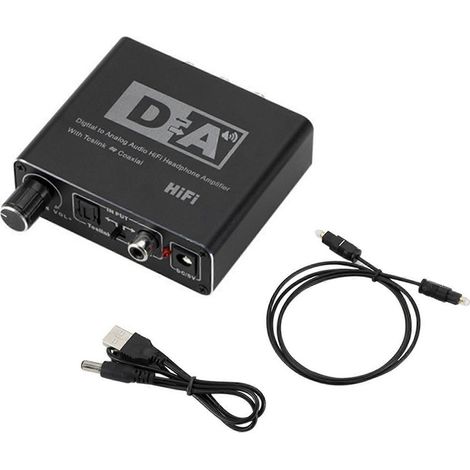 Convertisseur audio numérique-analogique Fibre optique vers Slink Signal coaxial vers RCA R/L Décodeur audio SPDIF ATV Amplificateur DAC (1/5)