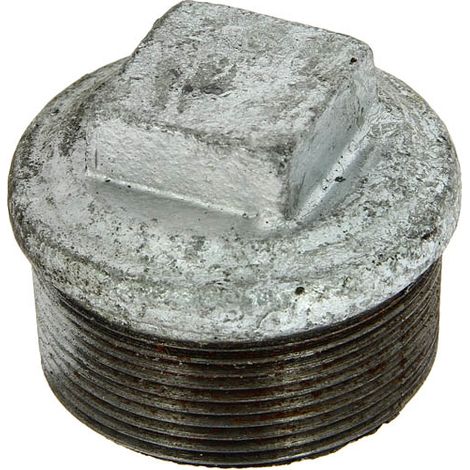 Virfollet – Bouchon à collerette mâle 2' en fonte malléable galvanisée – Filetage plomberie 50x60 – Pression max 25 bar – 29005008