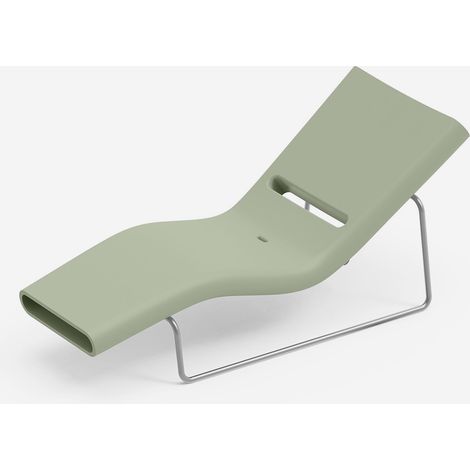 Lettino da sole design in polietilene per giardino telaio grigio Esse - Verde