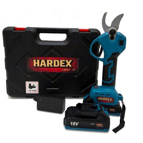 Potatore elettrico brushless HARDEX 30mm 500W 2 velocità per rami di arbusti 2 batterie da 4,0Ah (1/5)
