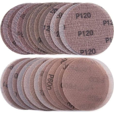 Lot De 30 Disques Abrasifs Auto-Agrippants 125 Mm Grain 80 À 600 Pour Ponceuse Tampons De Rechange Papier Abrasif Sec (1/4)