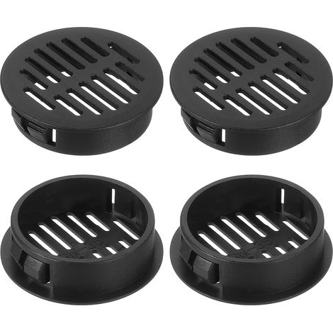 16Pcs Grille de Ventilation Ronde en Plastique, Diamètre Encastrement 35mm Hauteur 11mm Grille d'aération, Bouches d'aération pour Armoire Plafond Mur Fenêtre Cache Radiateur, Noir (1/5)