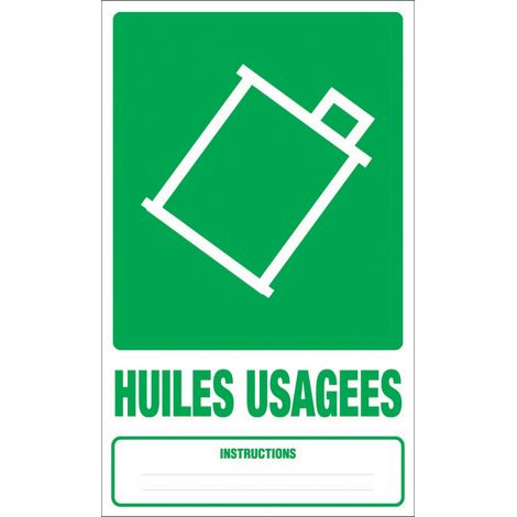 Panneau Dechets huiles usagées - Rigide 330x200mm - 4000657