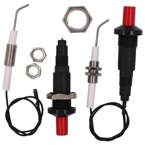 2er-Pack Piezo-Zünder für Gasgrills – Druckknopfzünder – universelle Keramikelektrode mit Gewinde – 30 cm