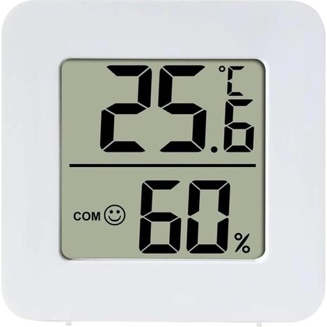 Termometro Igrometro Digitale – Precisione ±1°F/±3% con Display LCD e Icona Comfort – Design Compatto ed Elegante in Plastica – Ideale per Camera da Letto, Ufficio e Conservazione Strumenti Musicali (1/5)