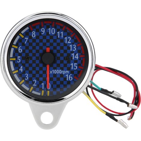Compte-tours universel moto LED 12V DC avec affichage numérique, tachymètre électronique 16000 tr/min, jauge pour motocyclette (1/5)