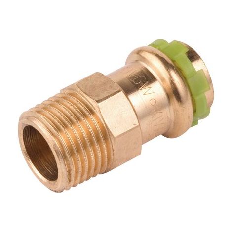 Raccord laiton droit à sertir - M 3/4' - Diamètre 22 mm - Aalberts Integrated Piping Systems