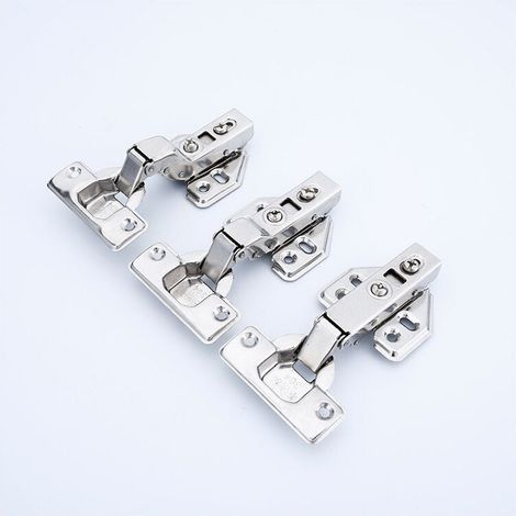 Bisagras de 8 grados con amortiguación integrada y mecanismo de cierre automático para puertas de armarios de cocina. (1/3)