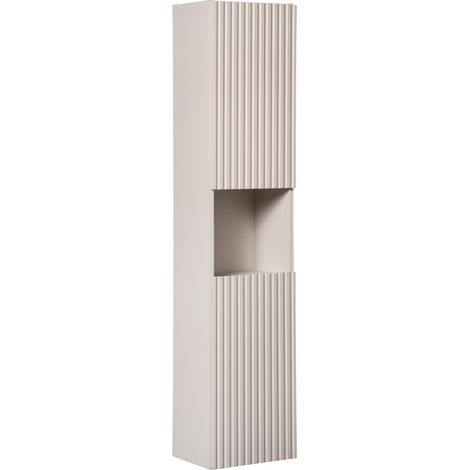 Colonna da bagno VANO – 2 porte + 1 nicchia – Marrone congo – L30 × P25 × H140 cm – Da appendere