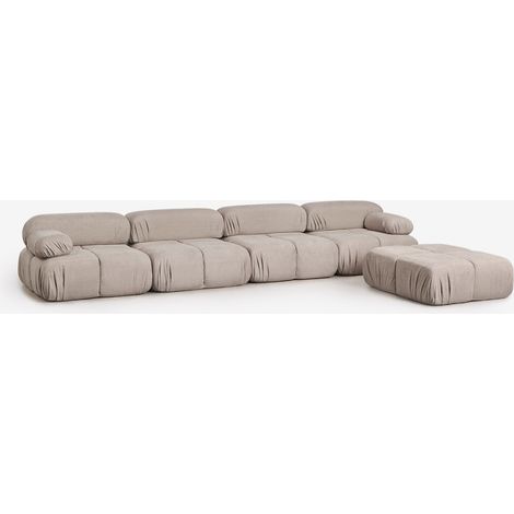 Canapé modulaire 4 pièces et pouf en bouclé emballé sous vide Kendall SKLUM (1/5)