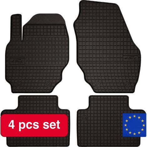 Alfombrillas de goma, hechas a medida para Volvo V70 III, protección duradera, color negro. (1/5)