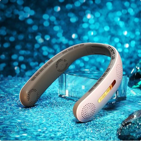 Portable Air Conditioner Neck Fan Hands Free Semiconductor Cooling Bladeless Fan Rechargeable Leafless Mini USB Fan (1/5)