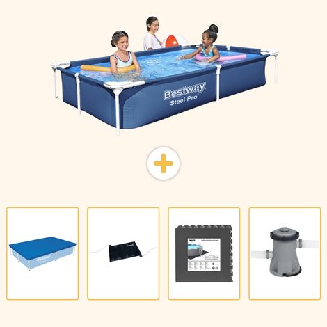 Bestway Bestway Steel Pro Rectangulaire - 221x150x43 cm - 5-pièces S21 (1/5)