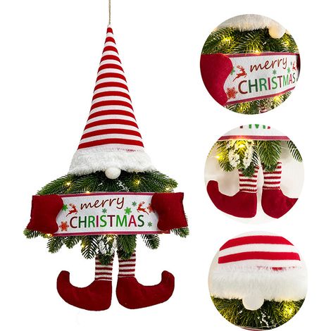 Decorazione natalizia da parete con bambola di Babbo Natale in stile europeo, senza elettricità, per camera da letto e soggiorno (1/5)