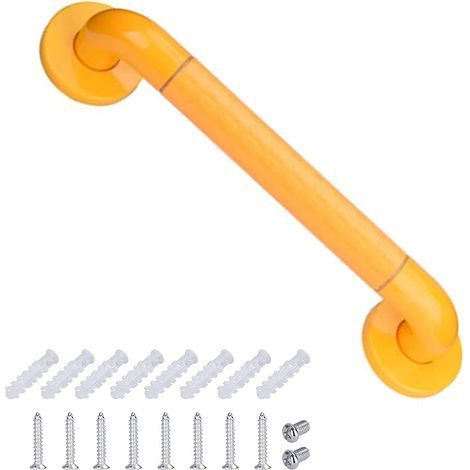 BRAVIX Barres d'Appui Salle Bain,Poignée Salle Bain Acier Inoxydable,avec Vis et Tube d'Expansion, pour Baignoires et Toilettes Handicap Seniors (Jaune) (1/5)