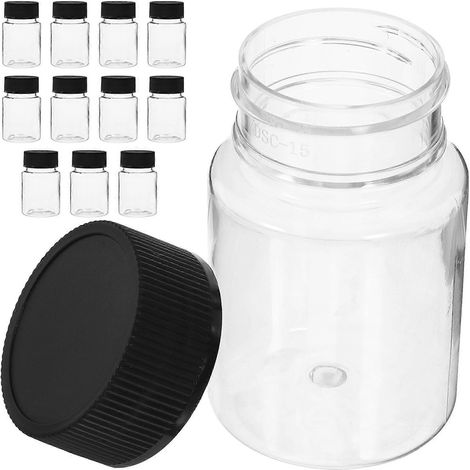12 Stück Probenflaschen, Weithalsflaschen, leere, wiederbefüllbare Flaschen mit Schraubverschluss, 50 ml-6.80X4.00X3.50CM (1/4)