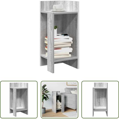 Étagère -  Table d'appoint avec étagère sonoma gris 25,5x27x60 cm (1/5)