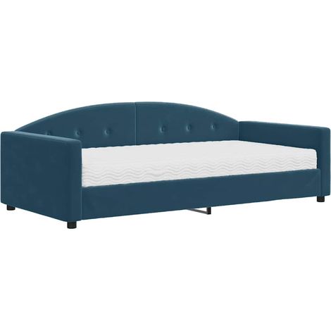 Maison Exclusive - Divano Letto con Materasso Blu 100x200 cm in Velluto