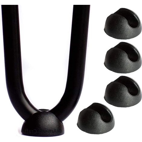 Set di 4 protezioni in silicone a forcina per le gambe di sedie o mobili - Nere