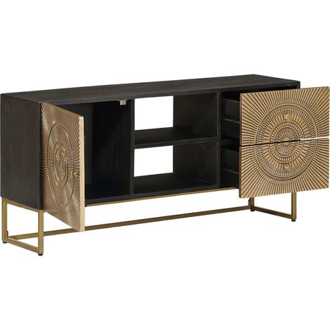 vidaXL  TV Cabinet  with Drawer with Shelf Brass 105 x 30 x 50 cm (1/4)