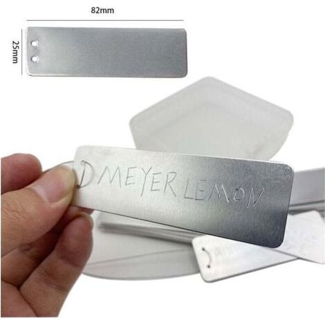 100 étiquettes en aluminium pour le jardinage - Rectangle, panneaux de signalisation pour l'extérieur, panneaux en métal, étiquettes pour les plantes de jardinage, panneaux de signalisation en alumini (1/4)