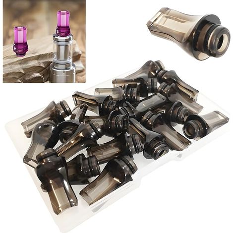 Goutteur 20 pièces, atomiseur 510 fils, atomiseur 28 mm de long, cache poussière (goutteur plat noir) (1/5)