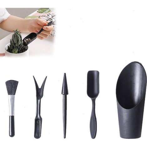 Lot de 5 outils de plantation succulente - Mini outils de jardinage d'intérieur - Pour l'entretien des plantes grasses et le jardinage (1/5)