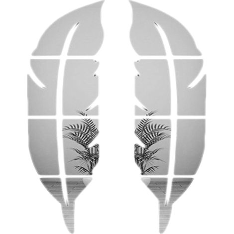 Sticker Miroir Acrylique 3D - Effet Réfléchissant - Pour Décoration Murale Intérieure - 2 Pièces (1/5)