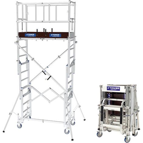 Tubesca Comabi – Échafaudage télescopique avec kit chargement – Hauteur de travail max 4.00 m – Largeur 1.54 m – Longueur 0.60 m – 2240552020405100