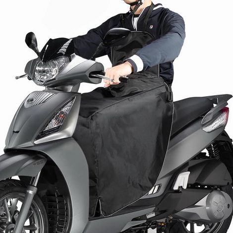 Tablier de scooter - épais pour plus de chaleur - imperméable et coupe-vent - noir - taille unique (1/5)