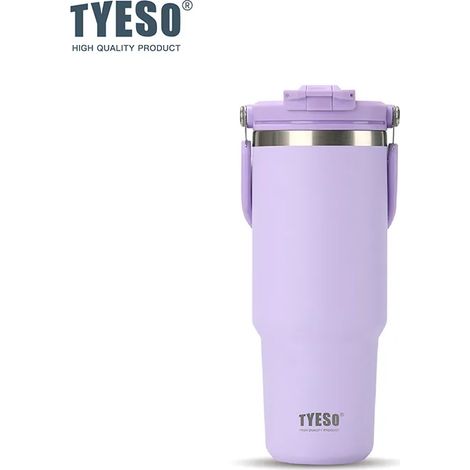 (Violet, 1200 ml) Bouteille isotherme sous vide avec poignée, en acier inoxydable, convient aux boissons chaudes et froides. (1/3)