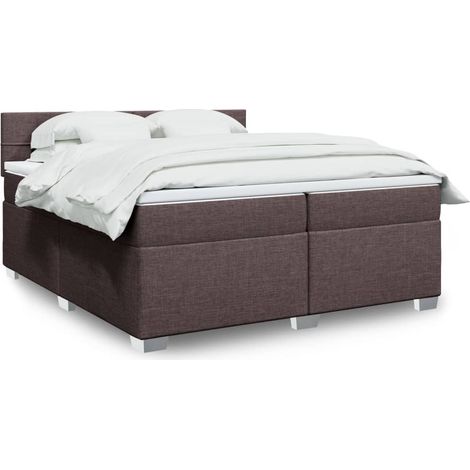 Boxspringbett mit Matratze Dunkelbraun 200x200 cm Stoff
