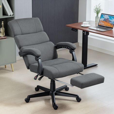 Silla de oficina tapizada con aspecto de terciopelo, regulable en altura, con ruedas, color gris. (1/5)
