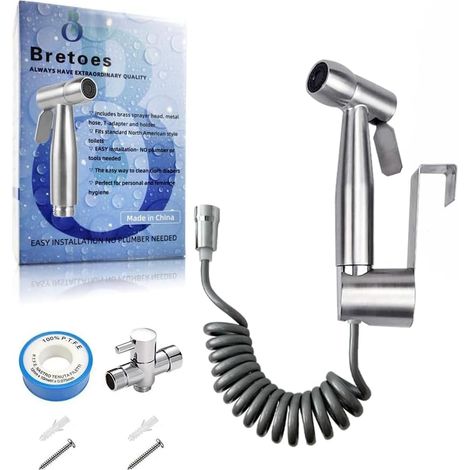 Stainless Steel Shower Bidet Toilet Sprayer - Bidet Sprayer - For Intimate Hygiene and Bed Basin Toilet Spray (Bidet Sprayer (Complete Set) Chrome) (1/5)